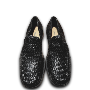 Sqare toe. all leather basketweave loafers by DANIEL HECHTER